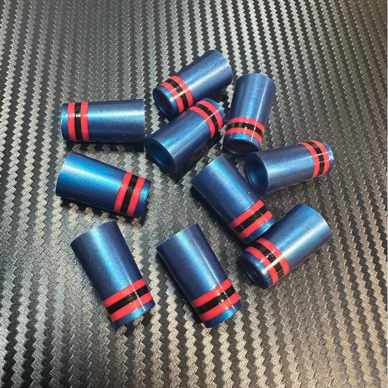 Custom Iron Ferrules 10 Pack – Blue/Red/Black