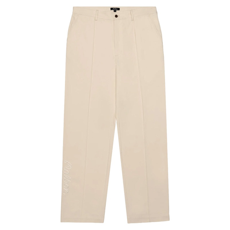 Malbon Cannes Pleated Trouser Golf Pants Ivory – SS25 Men