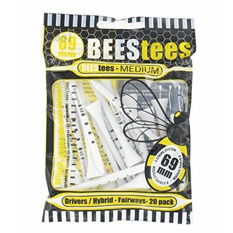 Bees Golf Tees Medium 69mm – Small Pack