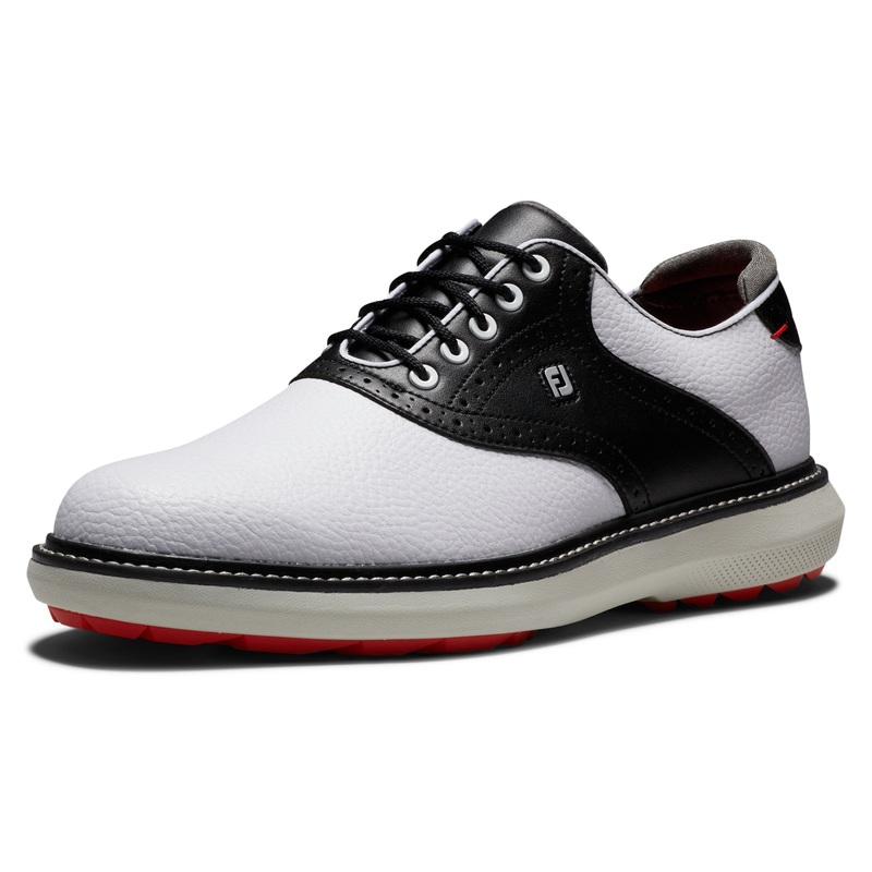 FootJoy Traditions Spikeless Men’s Golf Shoes 57924 – White/Black (Previous-Season Style)