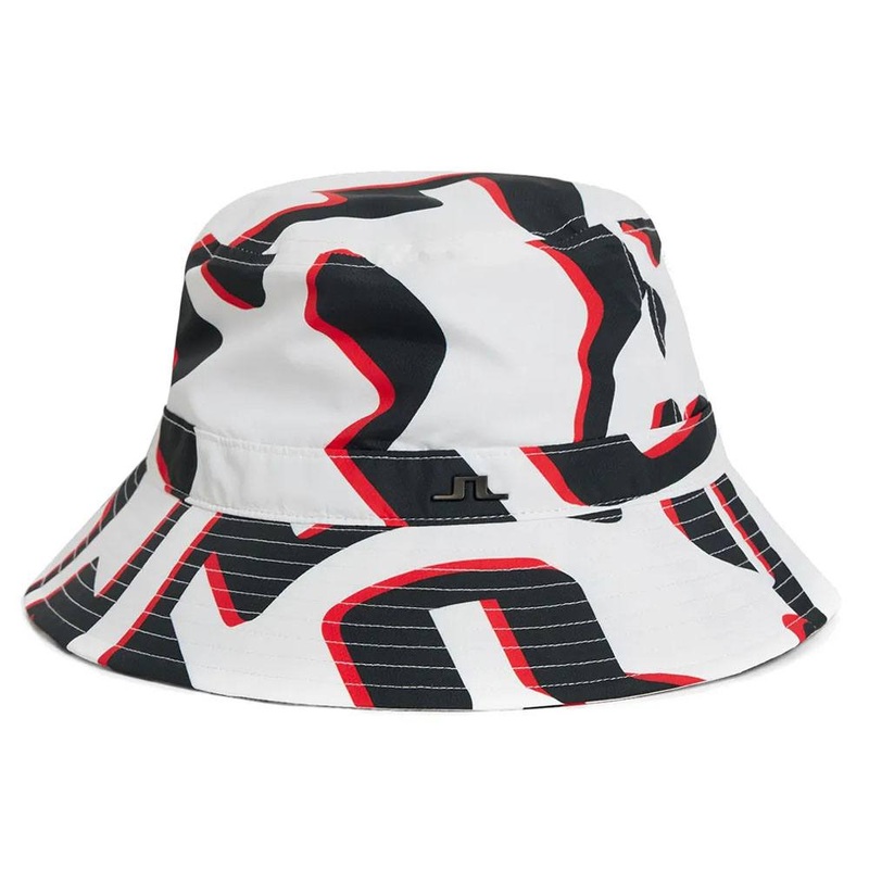 J.Lindeberg Denver Print Golf Bucket Hat Bridge Wave White – FW23