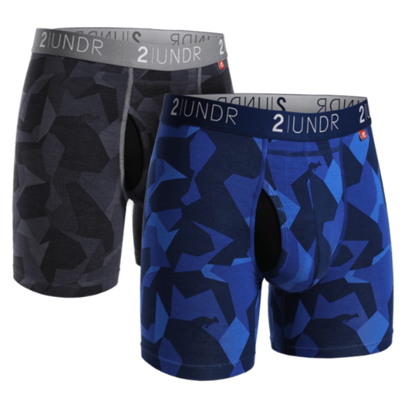 2UNDR 2 Pack – Swing Shift Boxer Brief Black Camo/Blue Camo