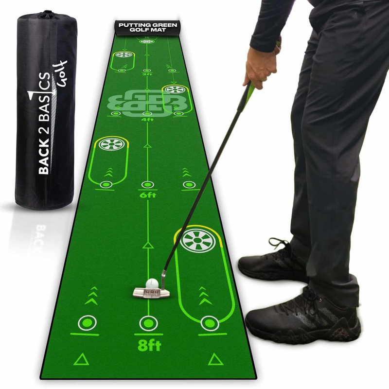 Back 2 Basics 10ft Golf Putting Mat – True-to-Life Green Simulation Golf Putting Mat