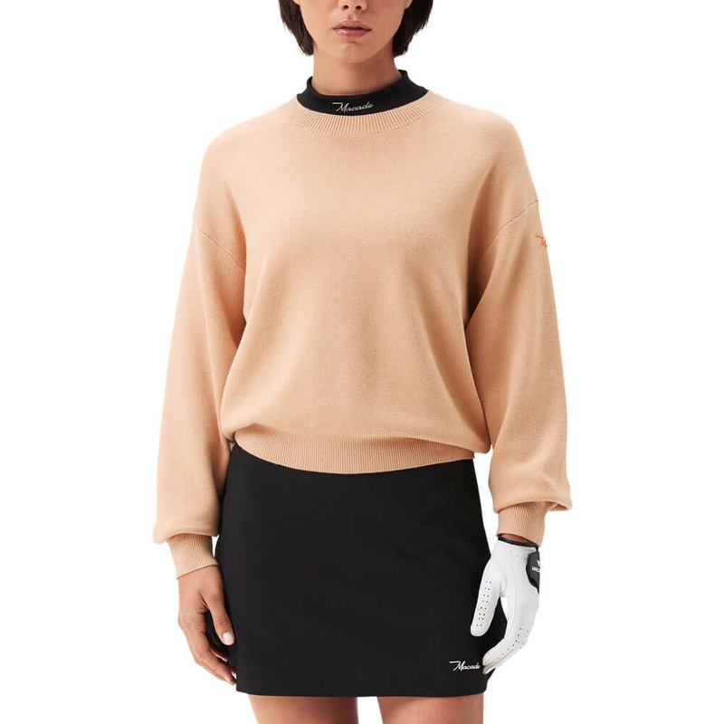 Macade Oversized Intarsia Golf Sweater Tan – SS25 Women