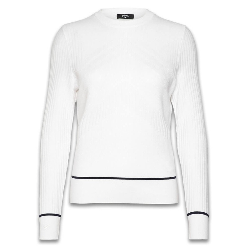 Callaway Multi-Stitch Chevron Golf Sweater (with Tipping) Brilliant White – SP25 Women