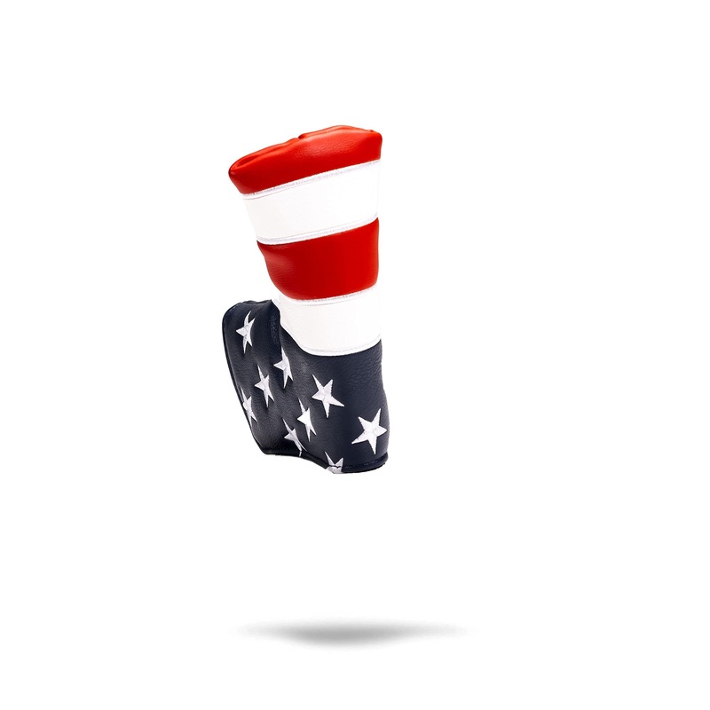 Pins & Aces USA Head Cover – Premium, Hand-Made Leather, Hi Quality Headcover – American Pride Styled, Tour Quality Golf Club Cover – Style and Customize Your Golf Bag