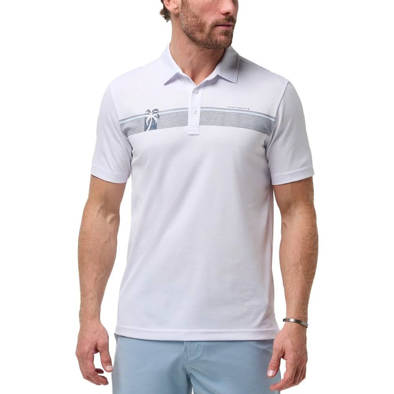 TravisMathew Wall of Water Golf Polo White – SS24 Men