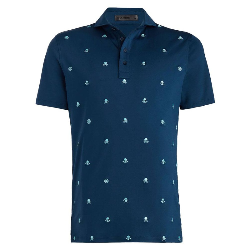 Gfore Embroidered Skull & Tees Tech Jersey Golf Polo Storm – SP24 Men