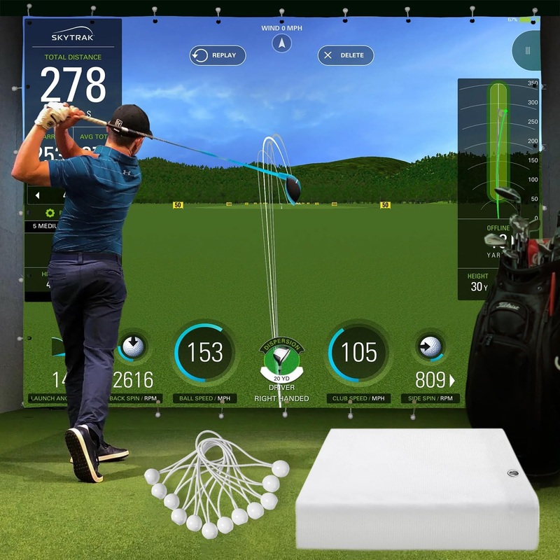 Impact Screen for Golf Training – Indoor/Outdoor, 4mm Thickened, Ultra Clear with Grommet Holes, 8 Sizes