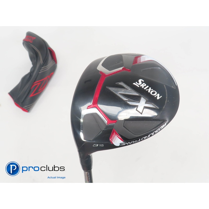 Left Handed Srixon ZX 15* 3 Wood w/HC – HZRDUS Smoke 60g 6.0 Stiff Flex – 386854