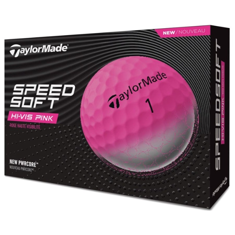 TaylorMade SpeedSoft Golf Balls – Hi-Vis Pink