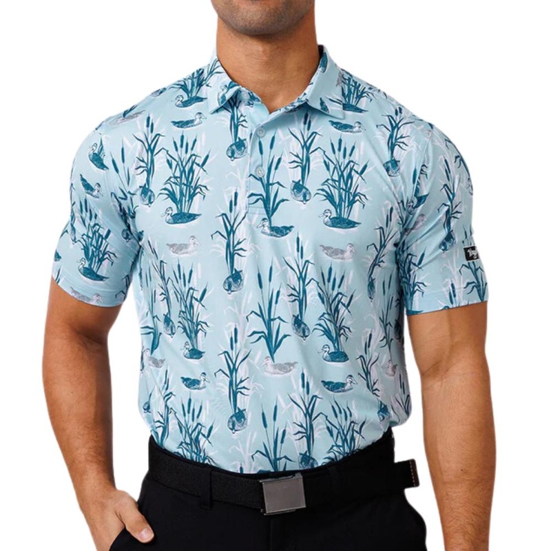 Waggle Men’s Duck Duck Gray Duck Polo 24