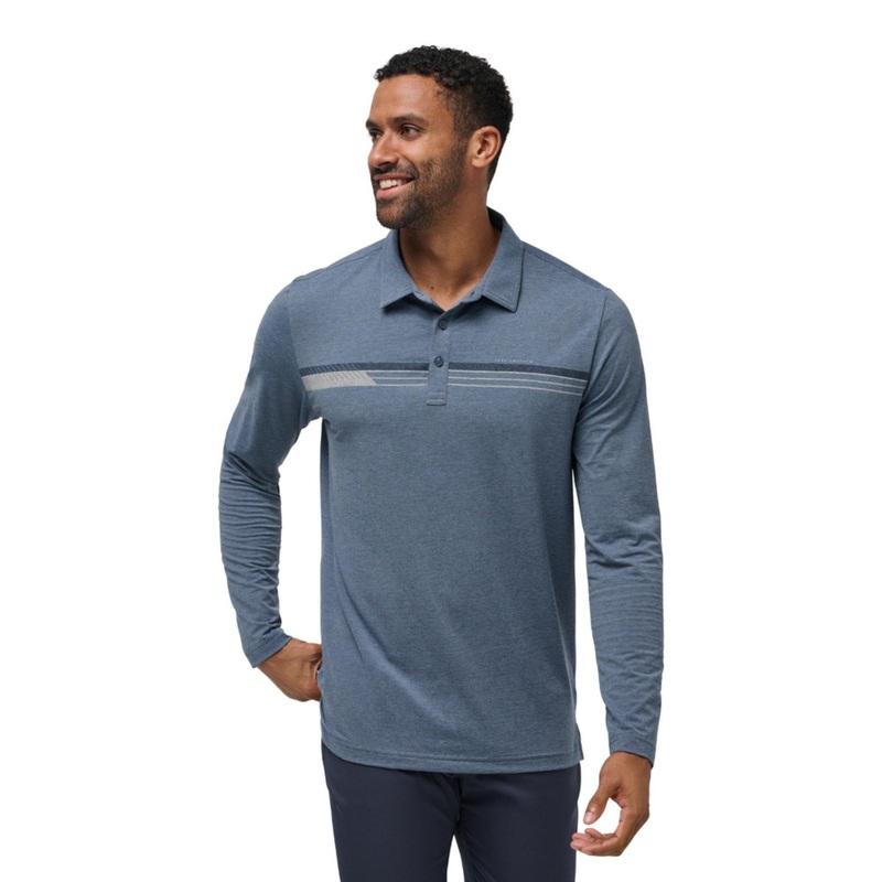 TravisMathew Men’s Course Mapper Long Sleeve Polo