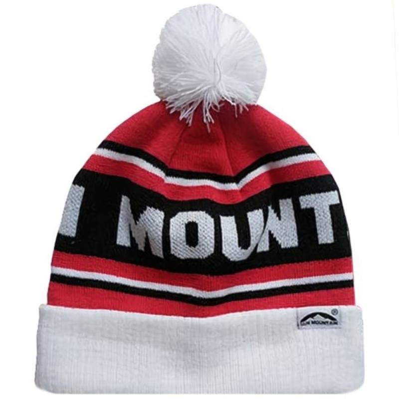 Sun Mountain Thermal Double-Knit Golf Beanie  Red/White/Black