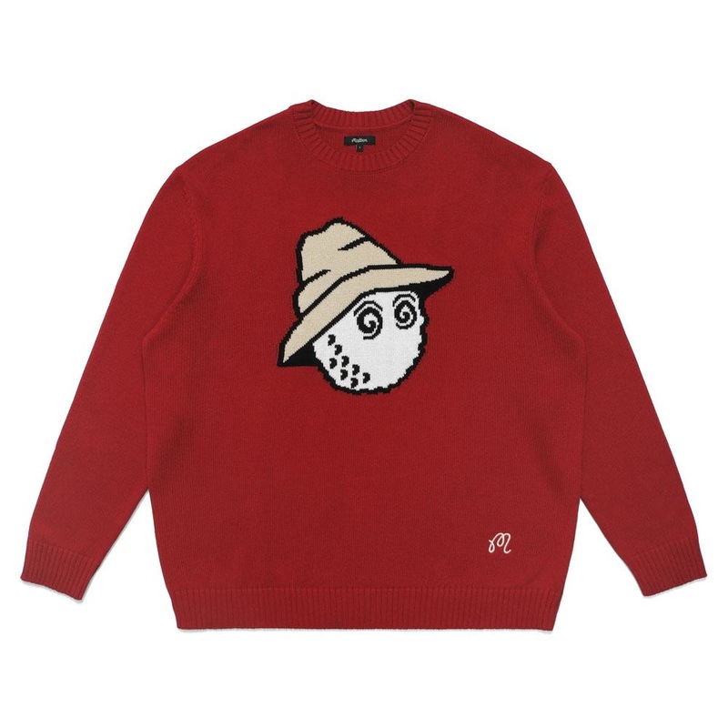 Malbon Buckets Intarsia Knit Oversized Golf Sweater Cardinal – FW22 Men