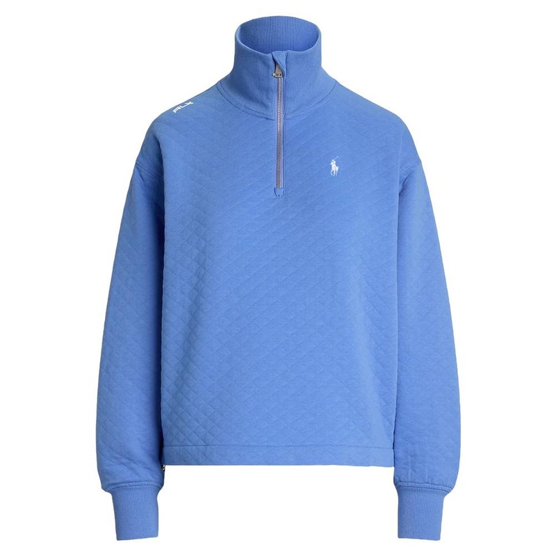 Ralph Lauren Quilted Double Knit 1/2 Zip Golf Pullover Summer Blue – SP25 Women