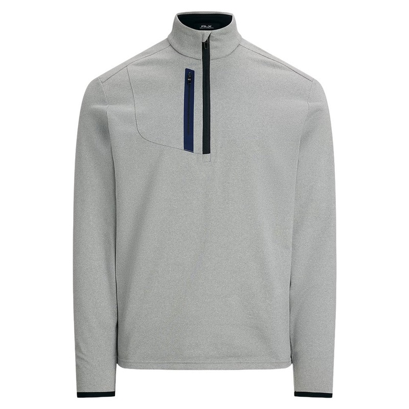 Ralph Lauren Luxury Performance Driver 1/4 Zip Golf Pullover (Houndstooth) Andover Heather – SP25 Men