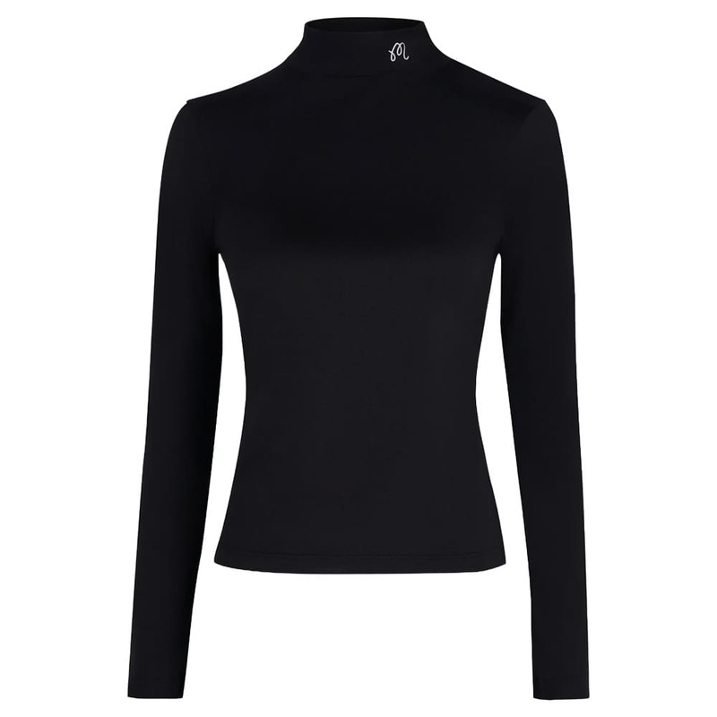 Malbon Rally Longsleeve Golf Mockneck Black – FW24 Women