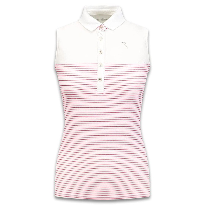 Chervo Arruda Sleeveless Golf Polo Summerstripe Bubblegum – SS22 Women