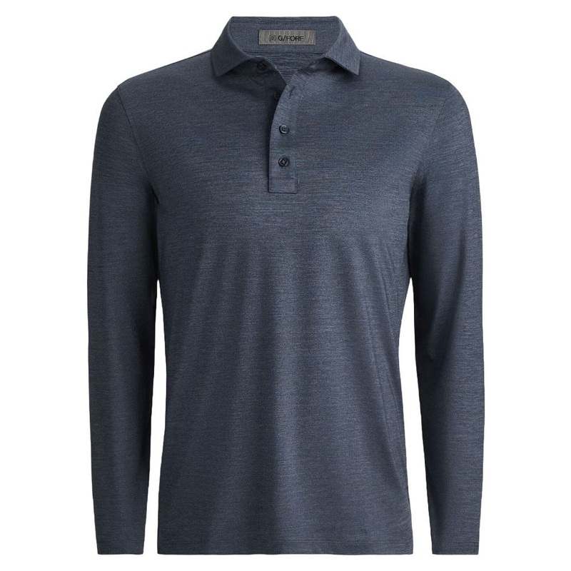 Gfore Rib Gusset Melange Ice Nylon Sun Golf Polo Heather Twilight – FA24 Men