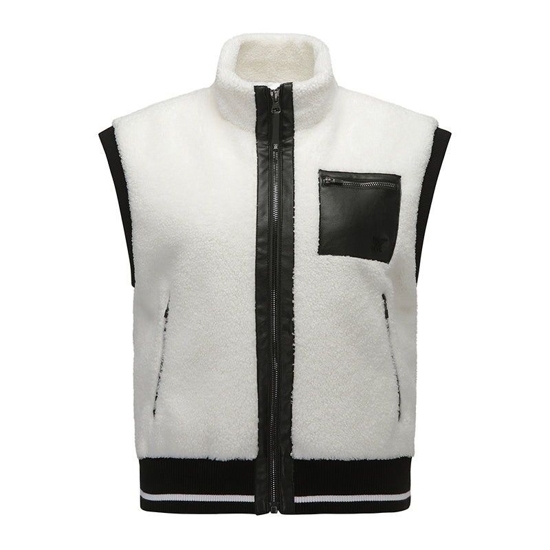 ANEW GOLF WOMEN LEATHER PATCH POINT FLEECE VEST