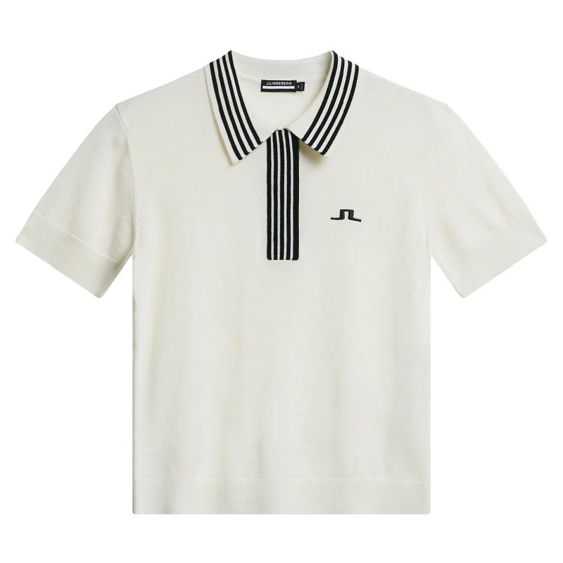 J.Lindeberg Lucie Fine Knit Golf Polo White – 24 Women