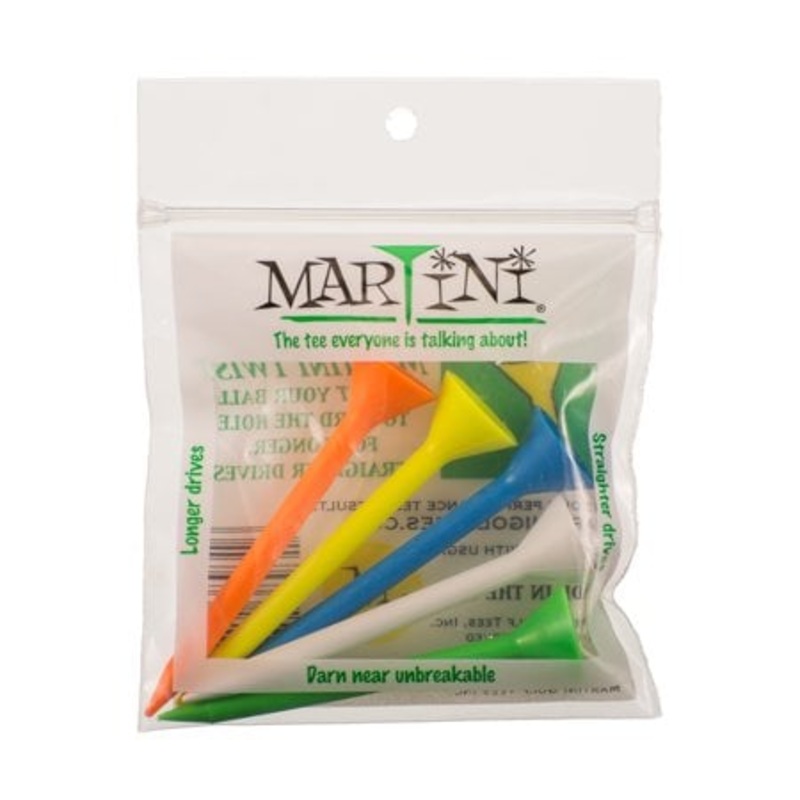 Martini 3 1/4 Multi Five Pack Muticolor Golf Tees