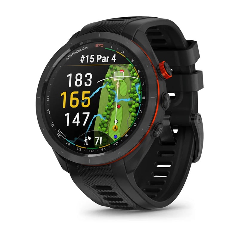 Garmin Approach S70 Black Ceramic Bezel with Black Silicone Band 47mm