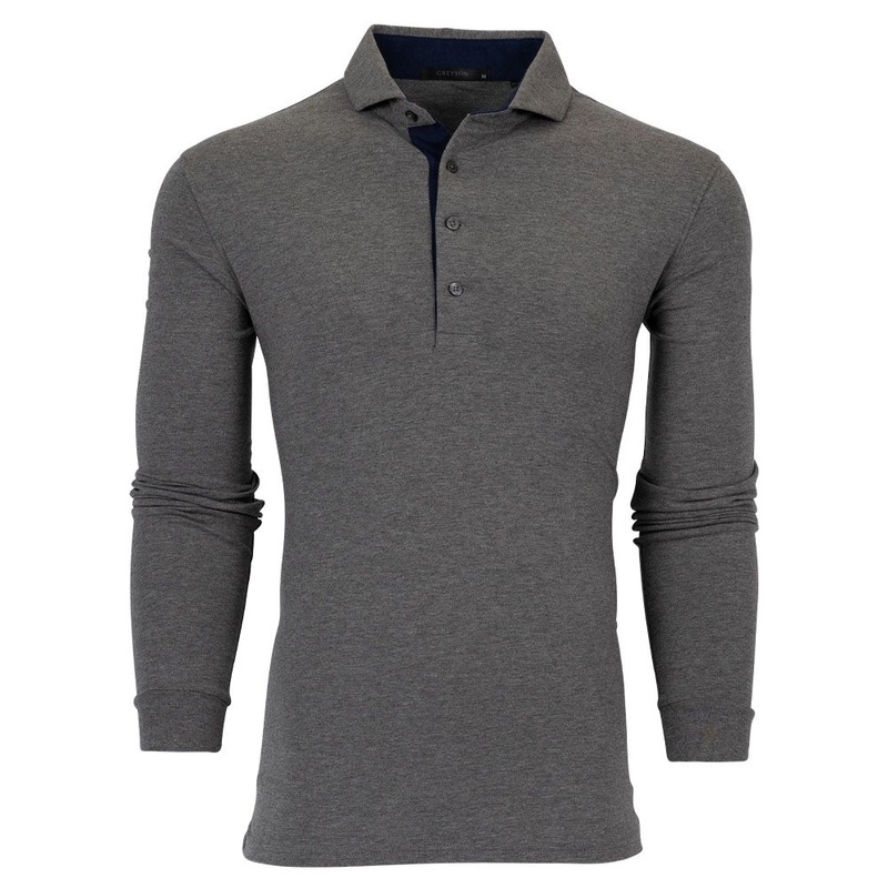 Greyson Apache II Longsleeve Golf Polo Smoke Heather – FA24 Men