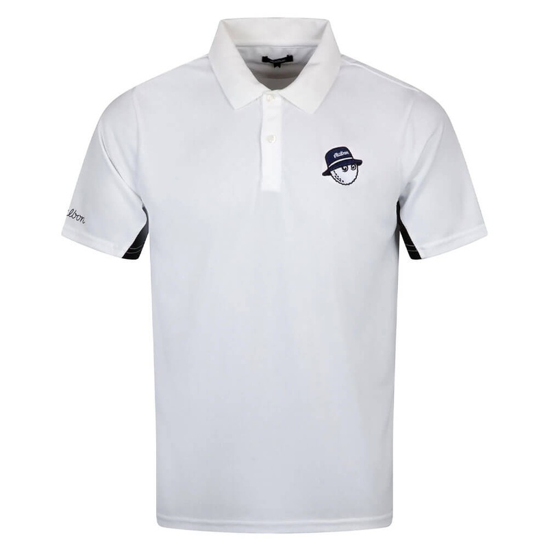 Malbon Evergreen Paneled Pique Golf Polo White/Black – SS24 Men