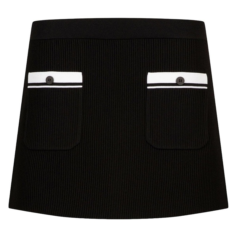 Malbon Luna Rib Knit Golf Skirt Black – SS25 Women