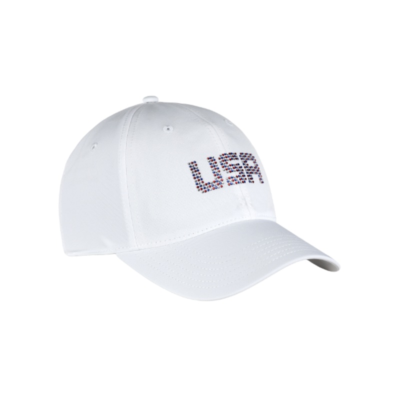 USA White Ladies AeroSphere Hidden Ponytail Cap