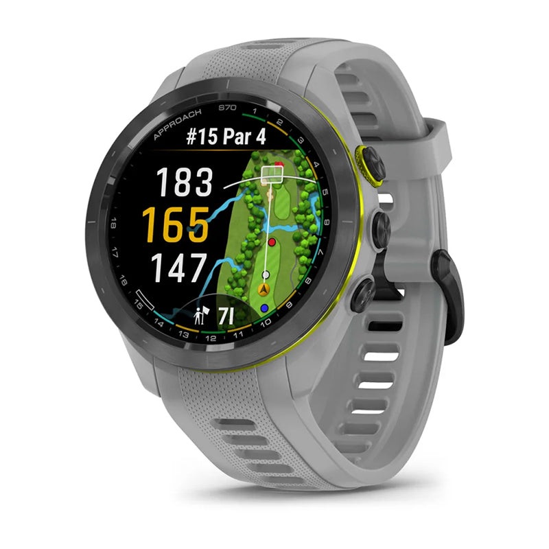 Garmin Approach S70 Black Ceramic Bezel with Gray Silicone Band 42mm