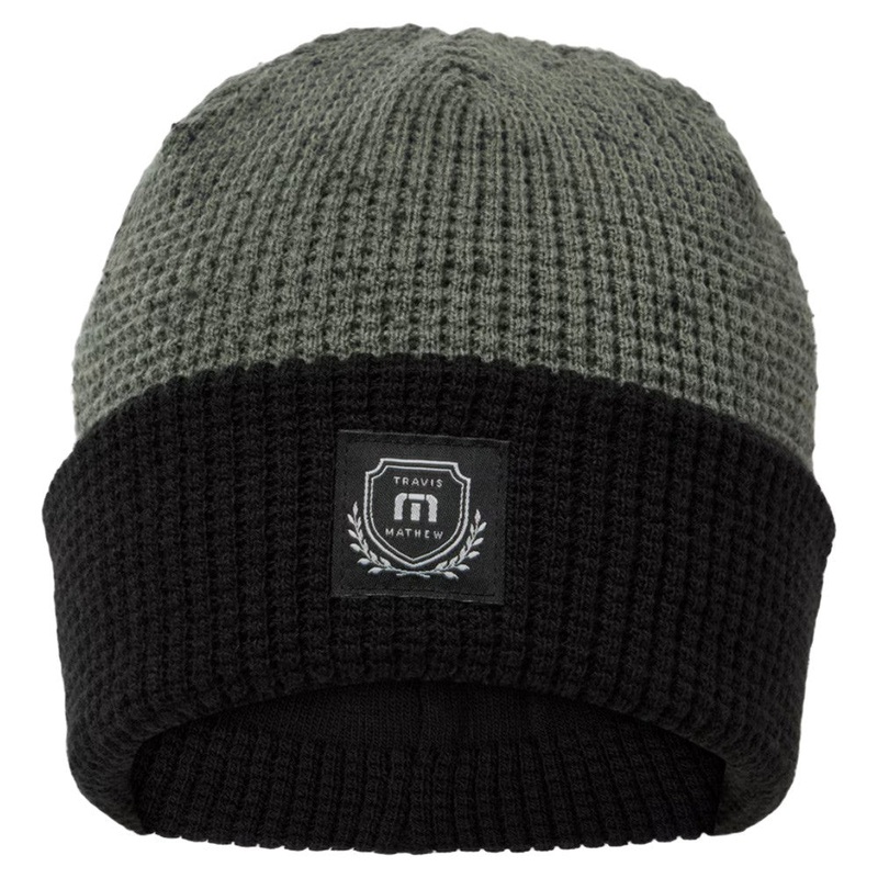 TravisMathew Cloud Waffle Golf Beanie Dark Olive – FW24 Men