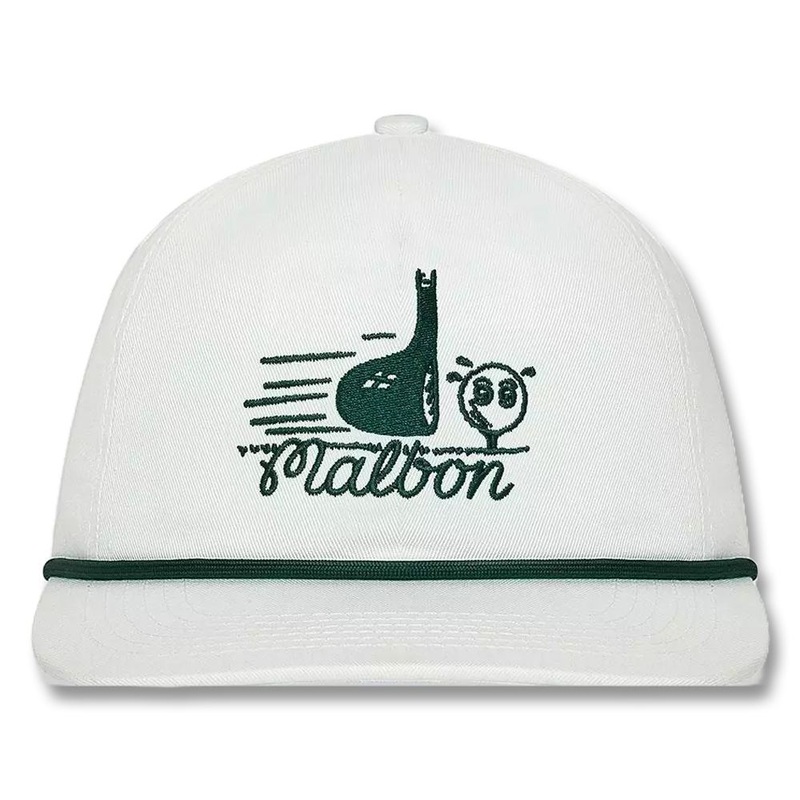 Malbon Punch Shot Cotton Twill Rope Golf Cap White – FW24 Men