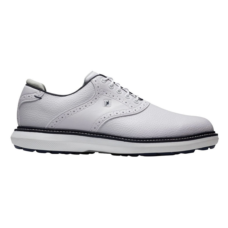FootJoy FJ Traditions Spikeless Golf Shoes White/White/Navy – 23 Men