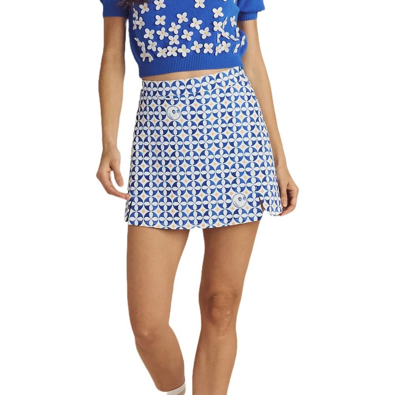 Malbon Ella High Waisted Golf Skirt Blue Multi – SS25 Women