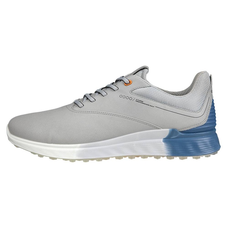 ECCO S-Three GTX Spikeless Golf Shoes Concrete/Retro Blue/Concrete – SS23 Men