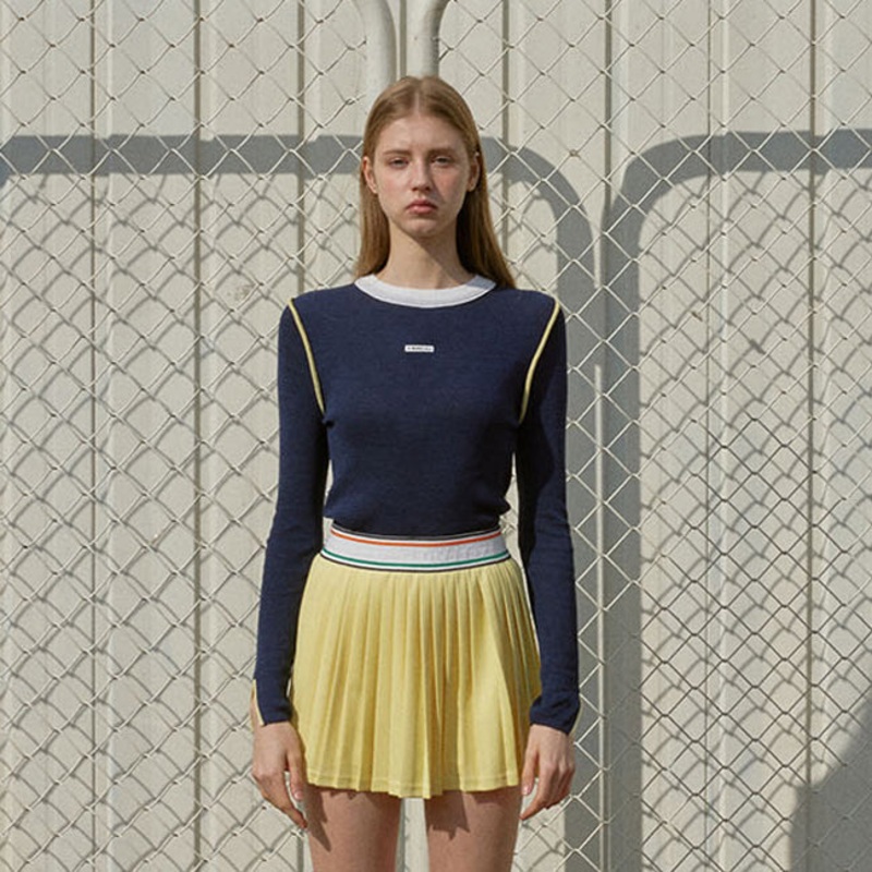 Kandini 2024SS Women Color Block Linen Knit