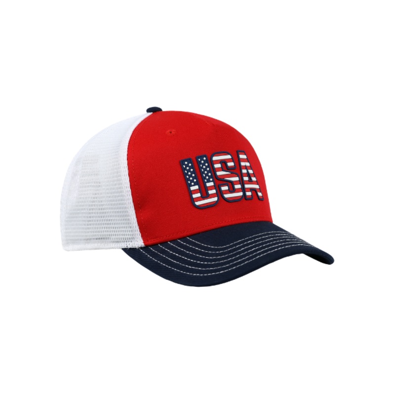 Americana Red, White and Blue Cotton Twill Stretch Mesh Back Cap