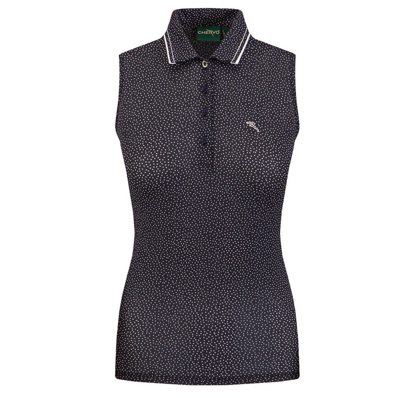 Chervo Aza Sleeveless Golf Polo Seed Print Navy – SS22 Women