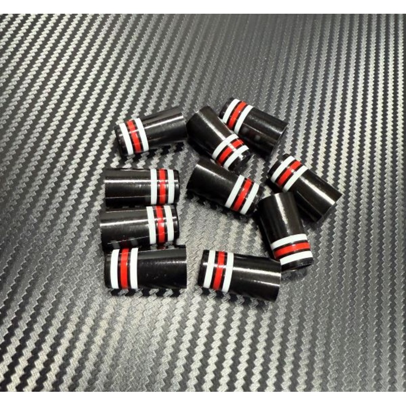Custom Iron Ferrules 10 Pack – Black/Red/White