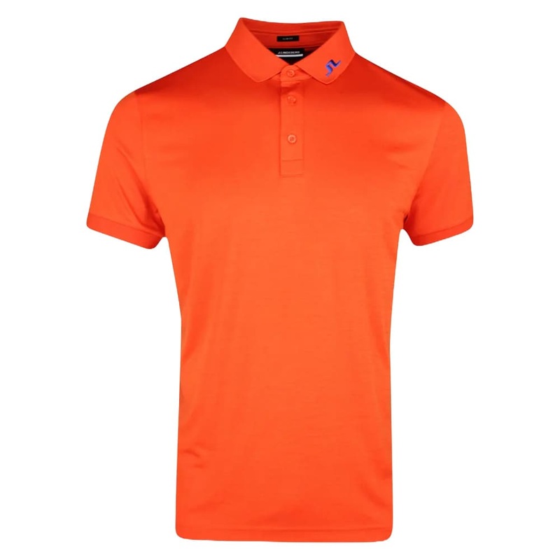 J.Lindeberg Tour Tech Slim Fit Golf Polo Tangerine Tango – SS24 Men