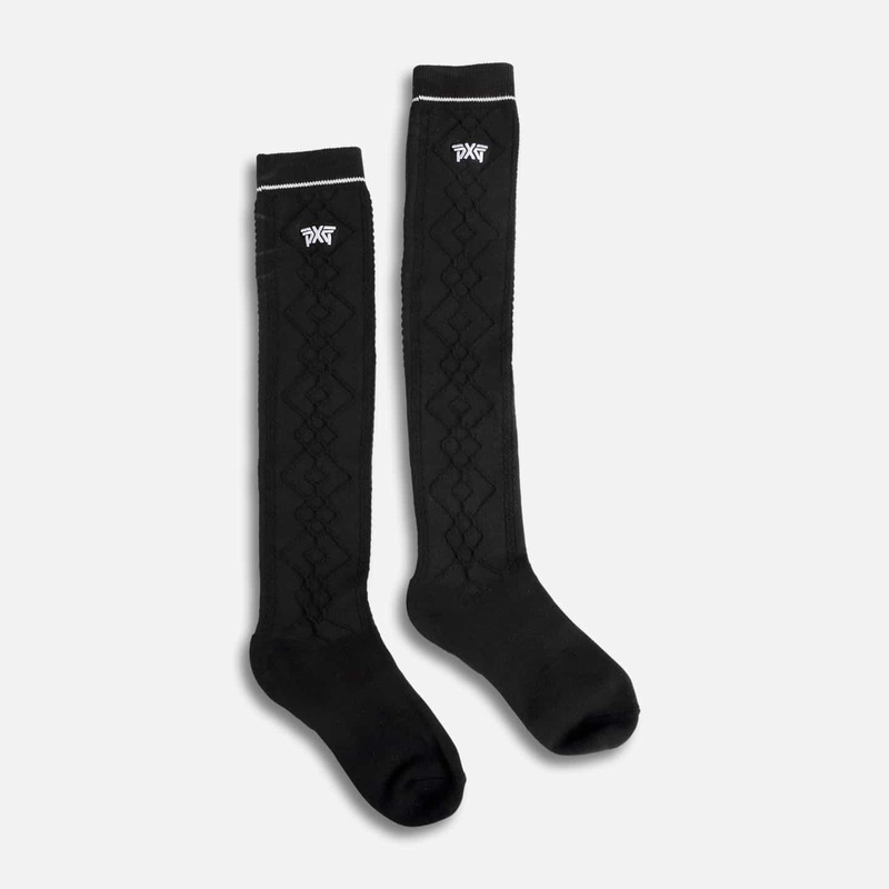 Women’s Jacquard Knee Socks – Black