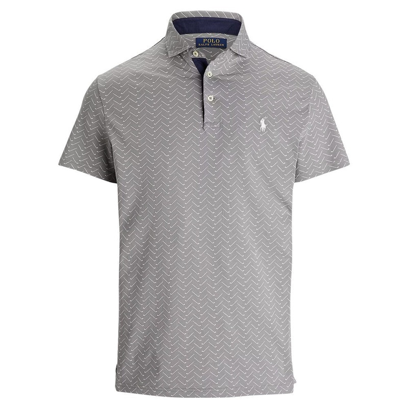 Ralph Lauren Pima Jersey Knit Golf Polo Peak Gray Club Herringbone – FW24 Men
