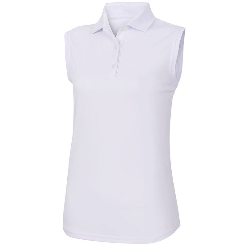 FootJoy ProDry Interlock Sleeveless Knit Collar Golf Polo White – SS19 Women