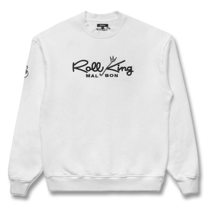Malbon Roll King Crew Fleece Golf Sweater White – FW24 Men