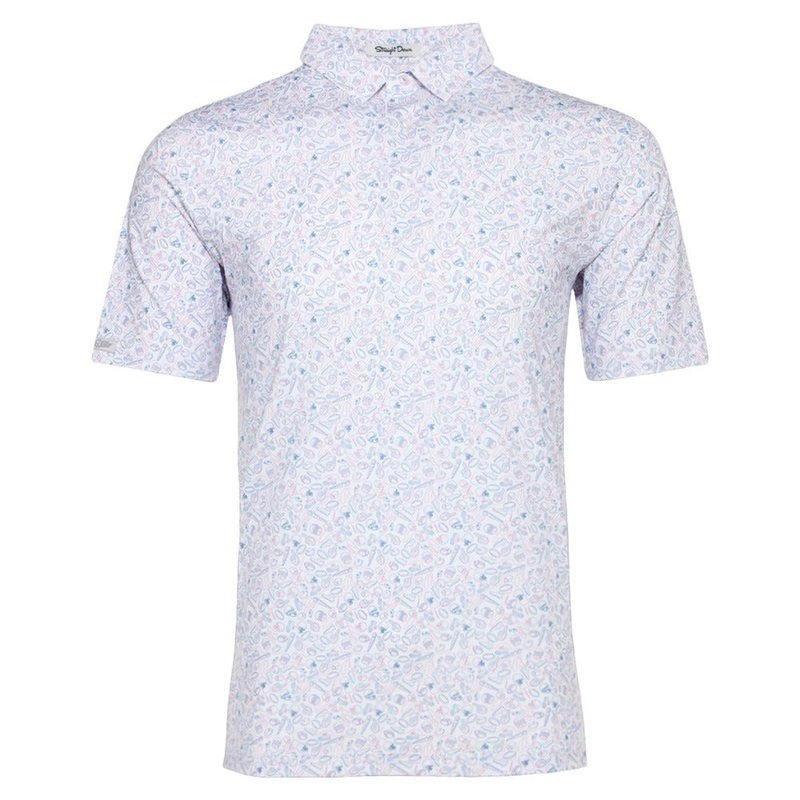 Straight Down Gridiron Golf Polo White – FW24 Men