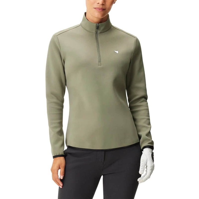 Macade Jade Therma Quarter Zip Golf Pullover Olive Green – SS25 Women