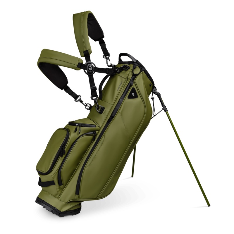 Sunday Golf Ryder S-Class | Olive Vegan Leather Full Size Stand Bag
